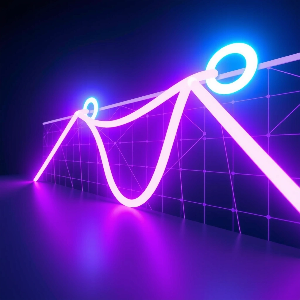 Red abstracta de oficina con elementos neón